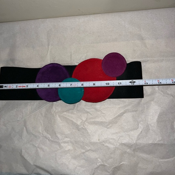 Vintage Abstract 80’s/90’s Colorful Women's Belt with Circular Accents - Picture 3 of 7